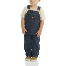 Carhartt Kids loose fit denim bib overall in medium wash with adjustable straps