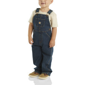 Carhartt Kids denim bib overall, additional view of the adjustable shoulder straps