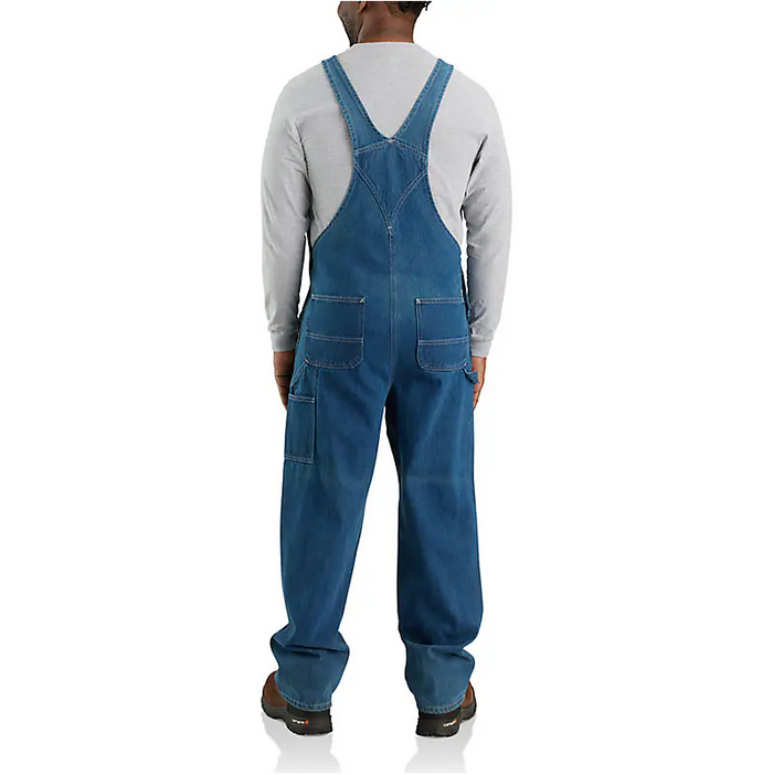 Carhartt loose fit denim bib overall, alternate product view of the bib and straps