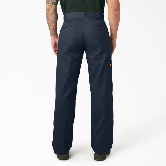Back view of the Dickies dark navy double knee work pant showing the back pockets