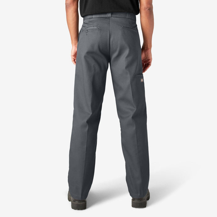 Back view of the Dickies charcoal gray double knee work pant showing the back pockets