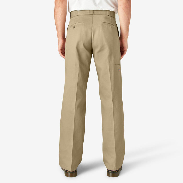 Back view of the Dickies khaki double knee work pant showing the back pockets