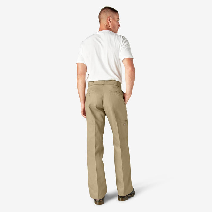 Dickies loose fit double knee work pant in khaki, final view, big and tall sizing