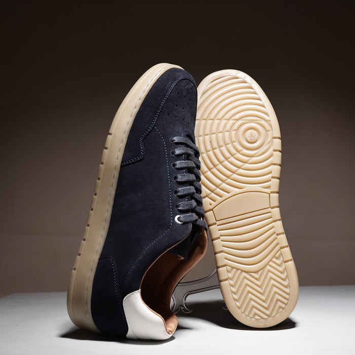 Lucano Suede Smart Casual Trainers - Navy