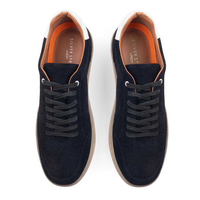 Lucano Suede Smart Casual Trainers - Navy