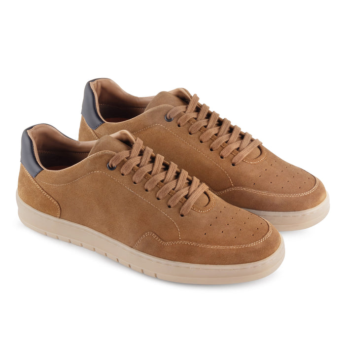 Lucano Suede Smart Casual Trainers - Tan