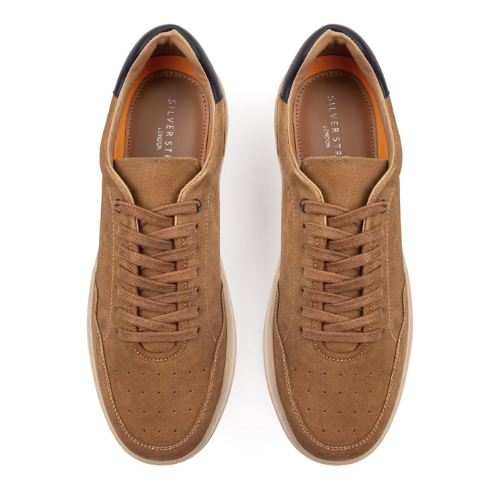 Lucano Suede Smart Casual Trainers - Tan