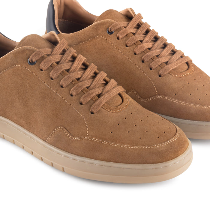 Lucano Suede Smart Casual Trainers - Tan