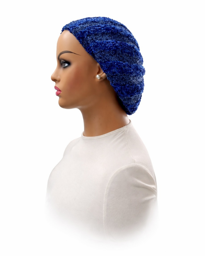 Lucy &amp; Olivia LO7005 Bluemoon/Cobalt Raised Ribbed Lined Chenille Myselflingerie.com