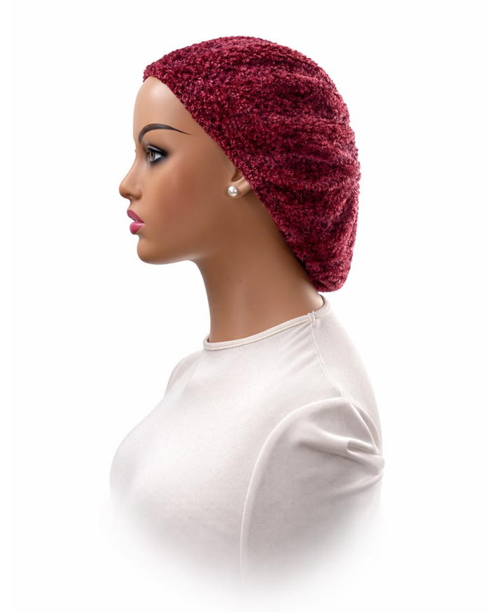 Lucy &amp; Olivia LO7005 Burgundy with Dry Rose Raised Ribbed Lined Chenille Myselflingerie.com
