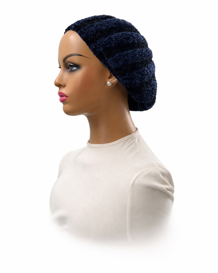 Lucy &amp; Olivia LO7005 Navy with Black Raised Ribbed Lined Chenille Myselflingerie.com