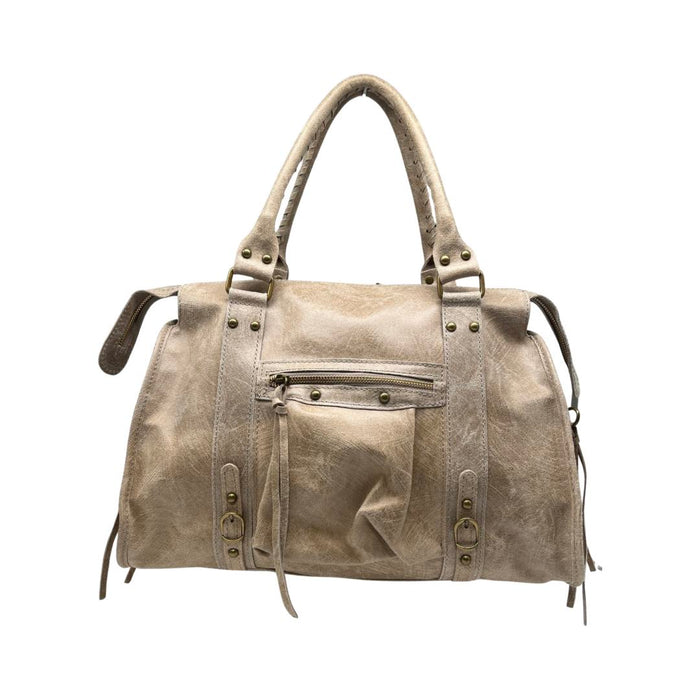 "Maggy" bag beige real leather