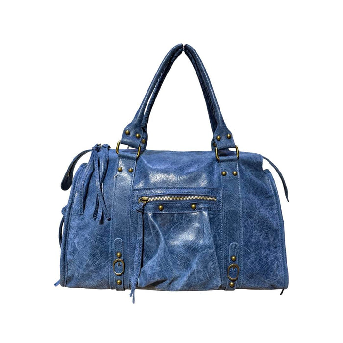"Maggy" bag blue real leather