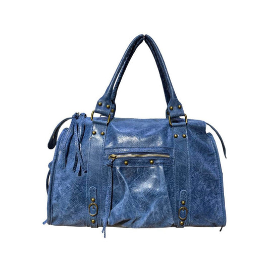 "Maggy" bag blue real leather