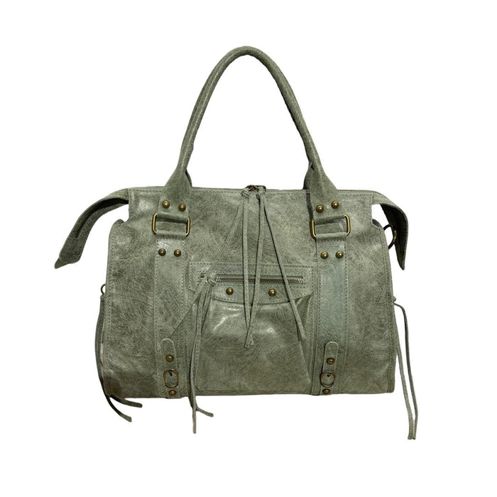 "Maggy" bag green real leather
