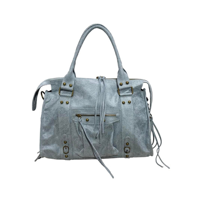 "Maggy" bag light blue real leather