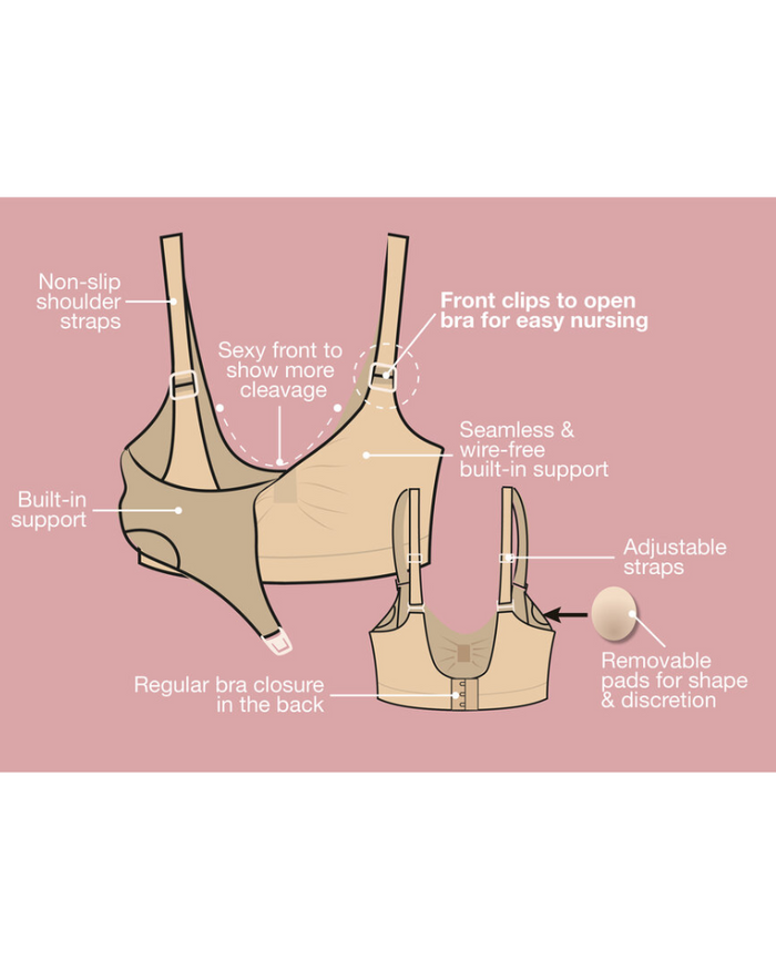 Magic Body Fashion 20FB Black/Latte Fancy Mama Wire Free Nursing Bra