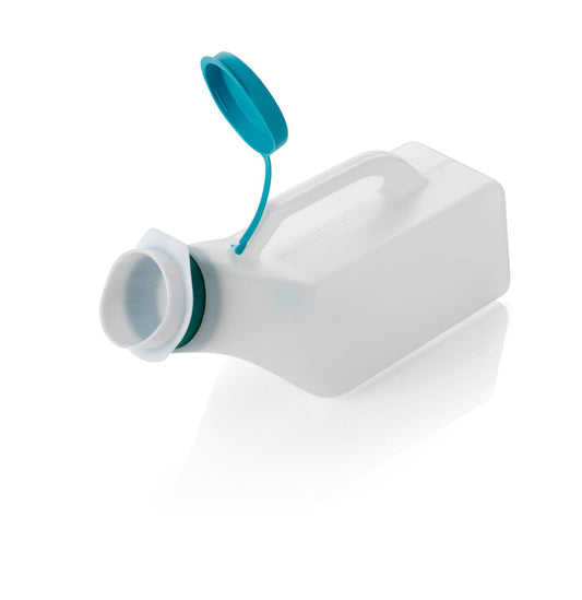 Image of Male Urinal with Non Return Valve Set on a plain background.