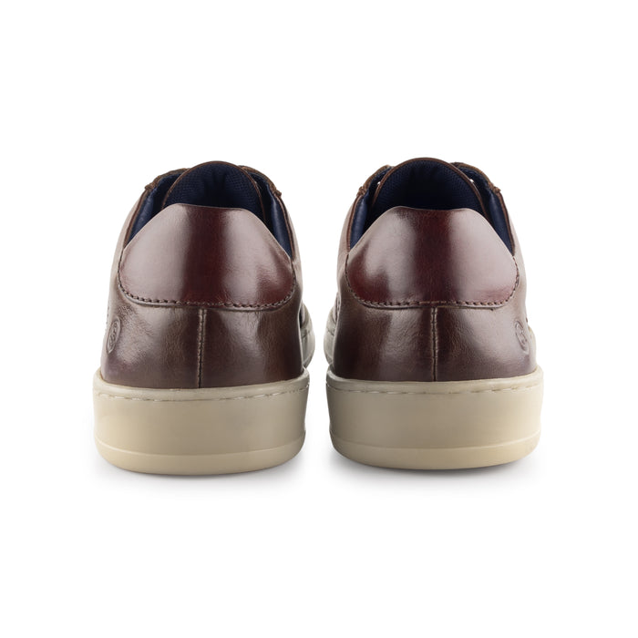 Marco Leather Smart Casual Trainers - Brown