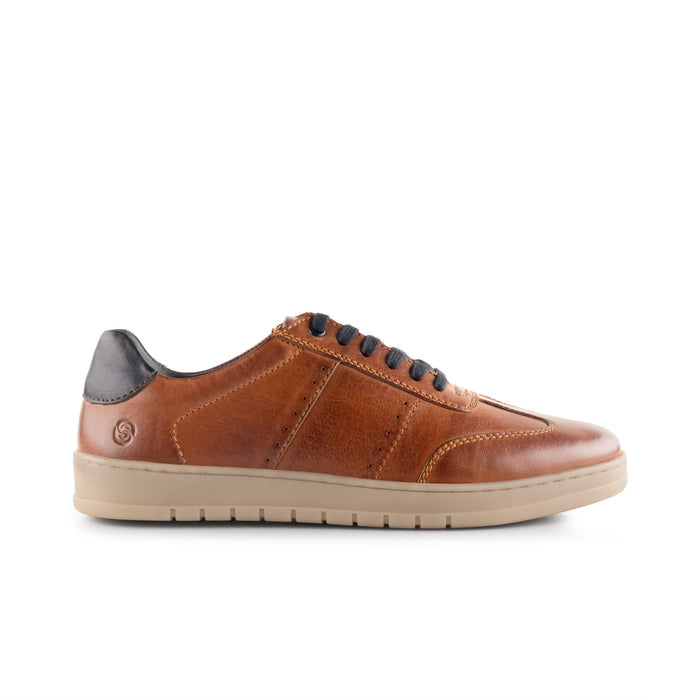 Marco Leather Smart Casual Trainers - Tan