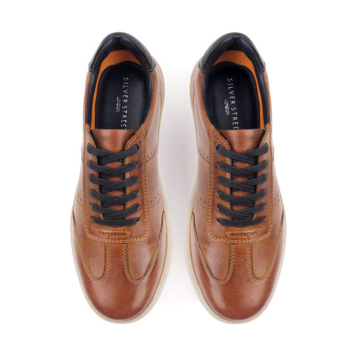 Marco Leather Smart Casual Trainers - Tan