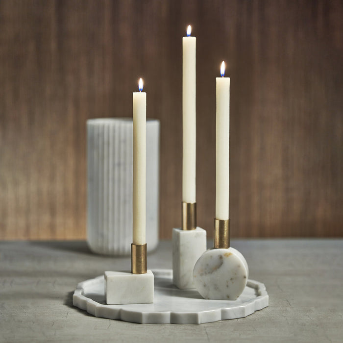 Marikina Marble Candle Holder - White - Candle Holders by Carlyle Avenue