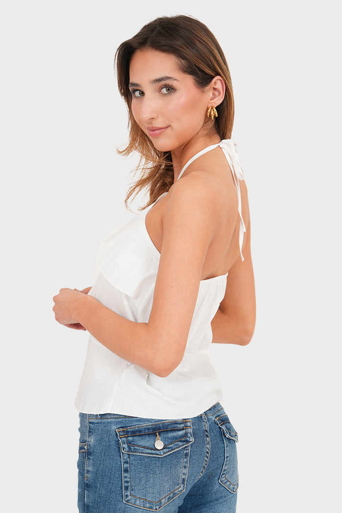 "Maura" top white