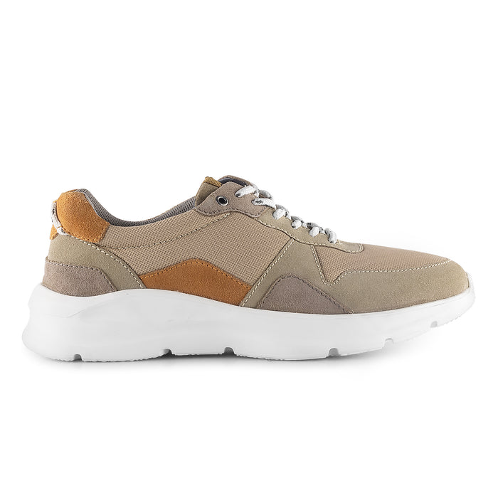 Mayfair Suede Smart Casual Trainers - Beige