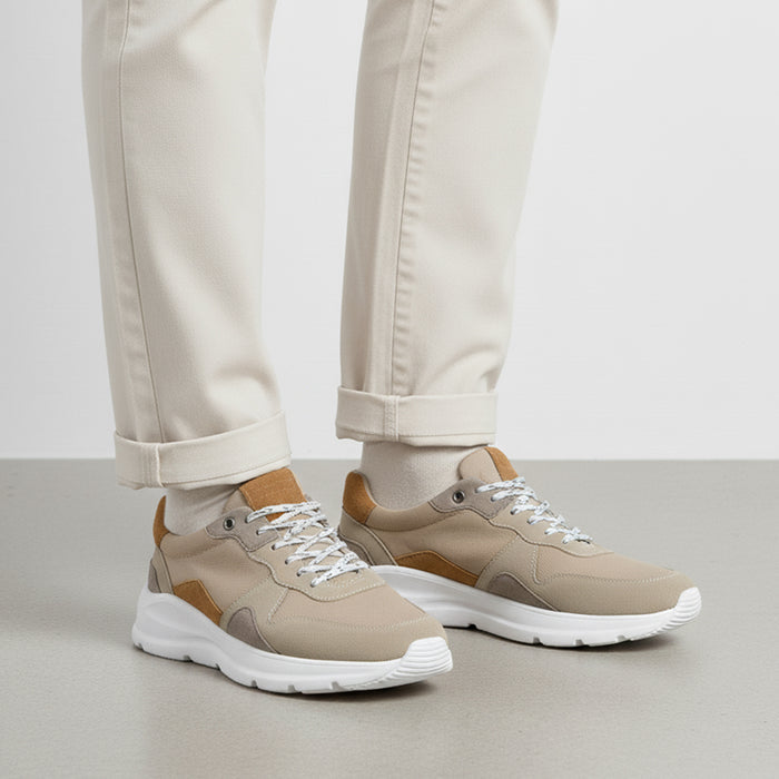 Mayfair Suede Smart Casual Trainers - Beige