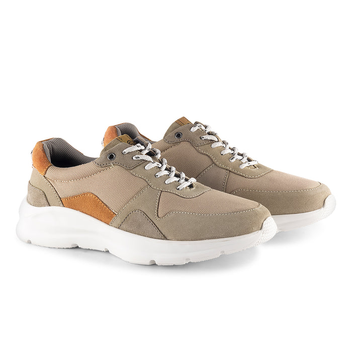Mayfair Suede Smart Casual Trainers - Beige