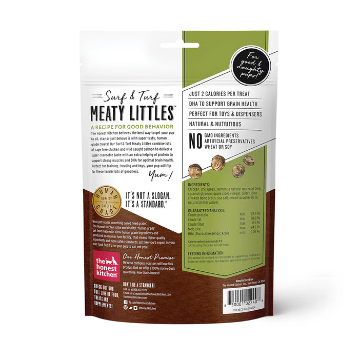 Meaty Littles Chicken and Salmon back of bag