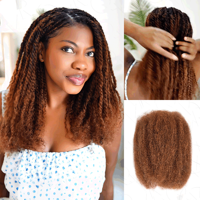 Member Sale| QVR Mixed Color #4/30 Afro Kinky Bulk Human Hair