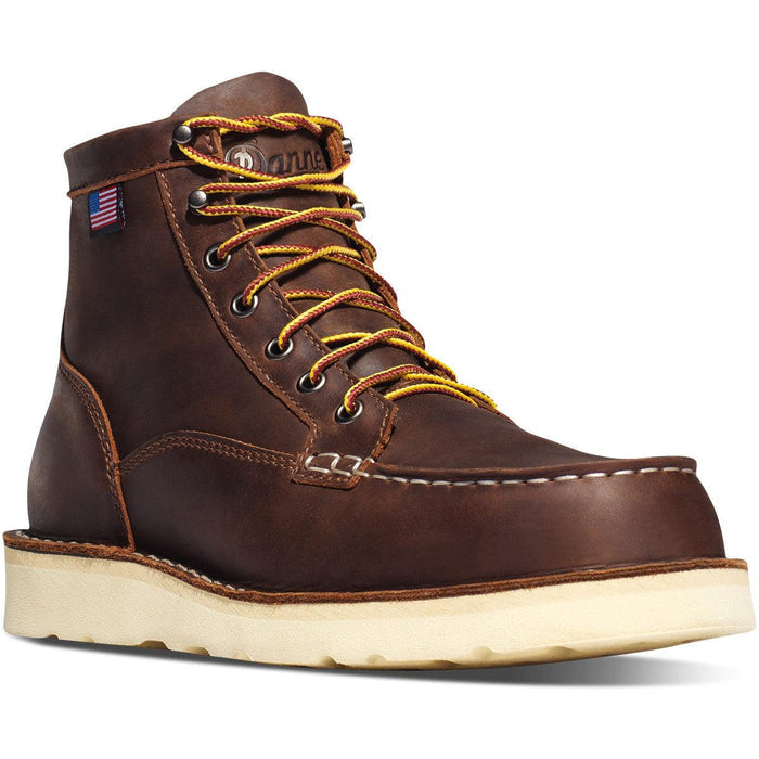 USA made Danner Bull Run 6-inch steel toe work boot in brown, further product view