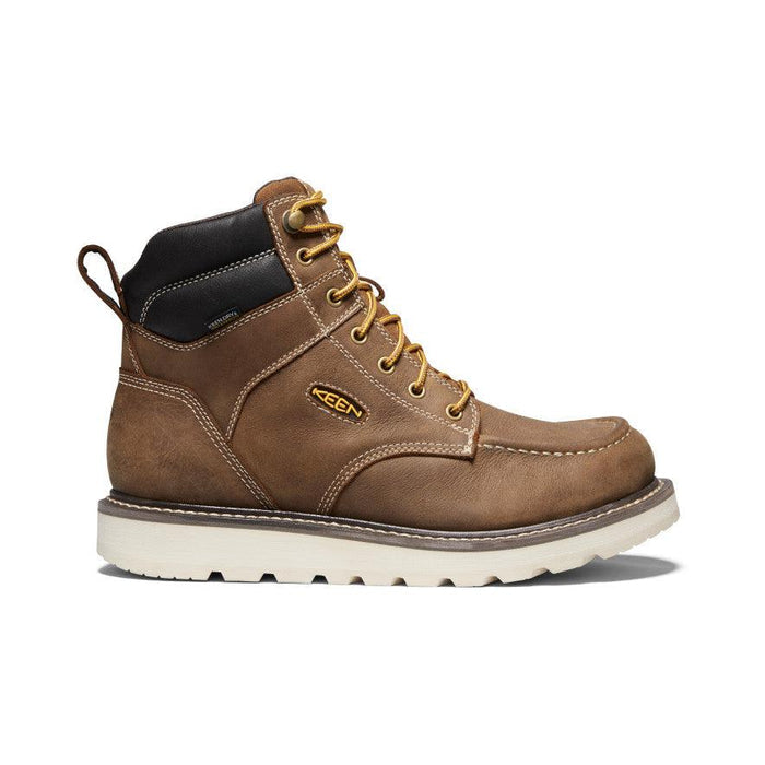 Keen Utility Cincinnati 6-inch waterproof soft toe moc toe boot in belgian and sandshell