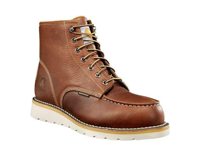 Carhartt steel toe waterproof boot, alternate view of the leather upper