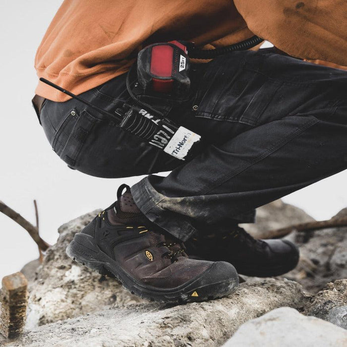 Left side view of the Keen Utility Dover 6-inch waterproof carbon toe work boot, USA made