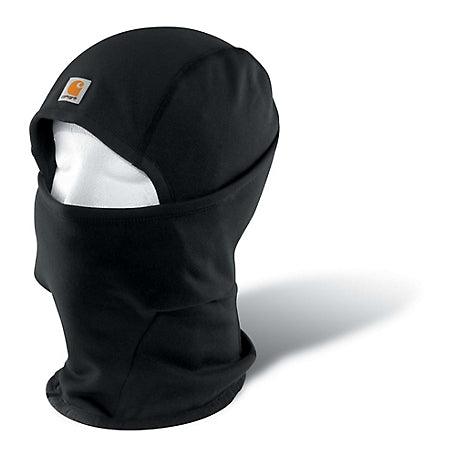 Carhartt Force helmet liner face mask in black with moisture-wicking stretch fabric
