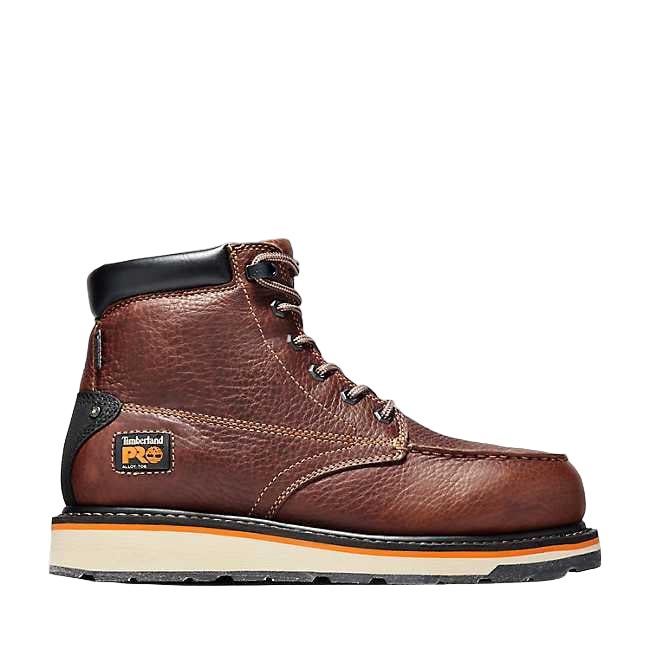 Timberland PRO Gridworks men's 6 inch waterproof safety toe work boot in brown
