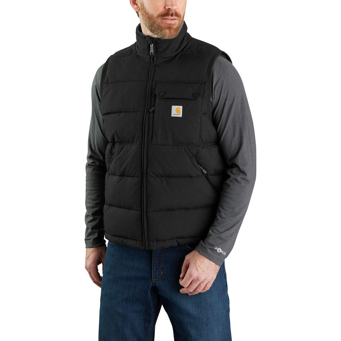 Carhartt Montana loose fit insulated work vest in black with quilted lining, big and tall sizing