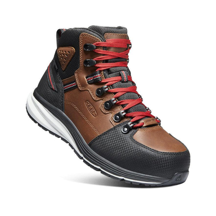 Keen Utility Red Hook waterproof carbon toe boot with full grain leather upper, detail view