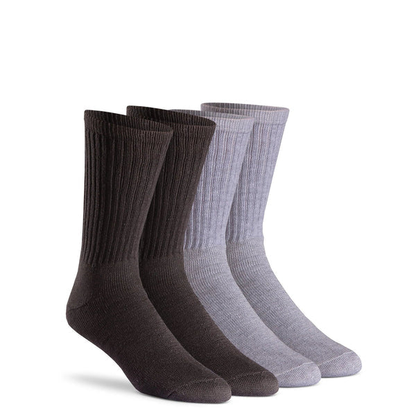 Fox River rugged midweight crew work socks in grey and black, six pack