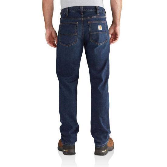 Carhartt Rugged Flex relaxed straight leg jean in coldwater wash, extended waist sizes