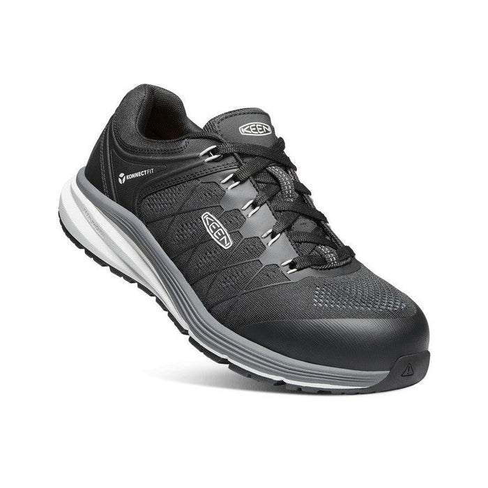 Keen Utility Vista Energy athletic work shoe in vapor and black, detail product view