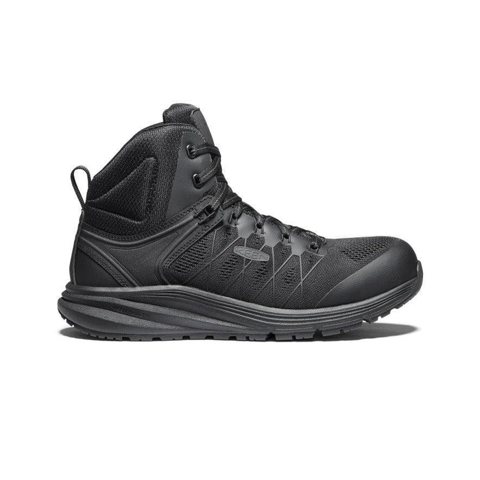 Keen Utility Vista Energy Mid ESD static dissipative carbon toe work boot in black and raven