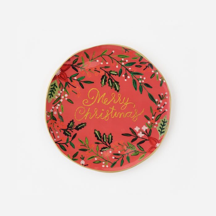 Merry Christmas Enameled Platter