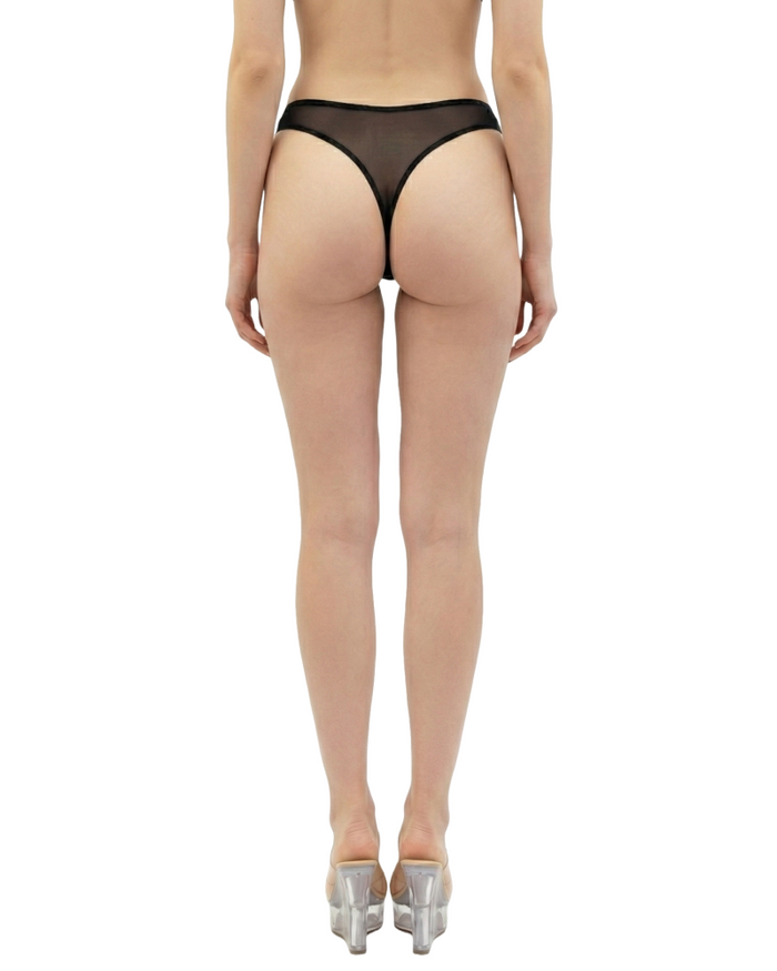 Mesh High-Cut Thong