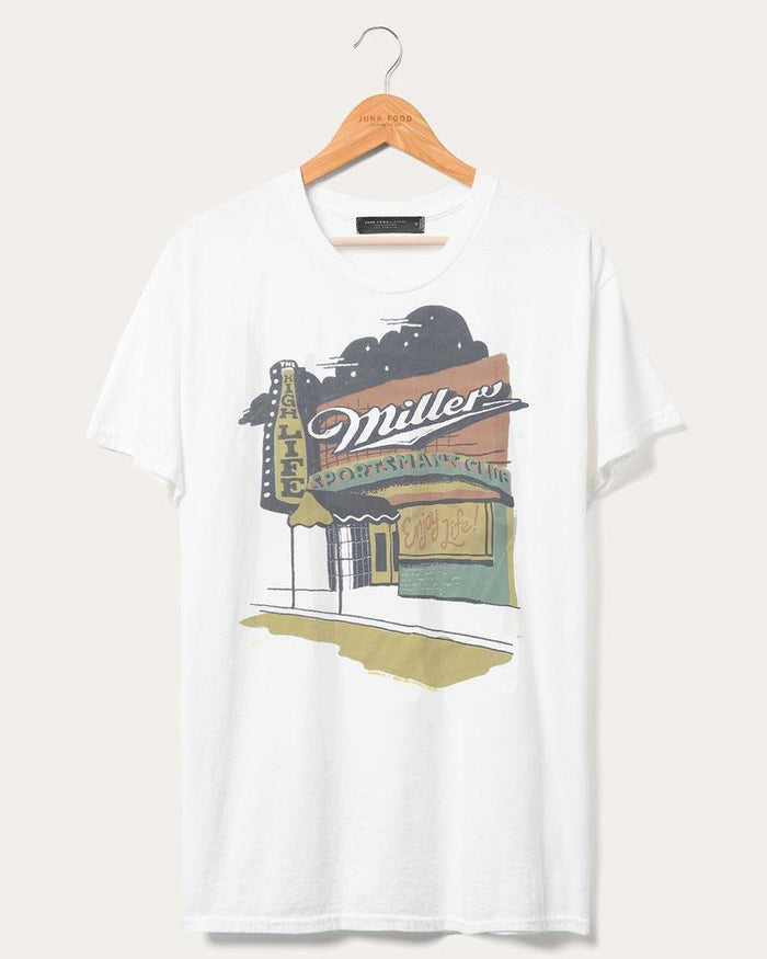 Junk Food Miller High Life Sportsman graphic t-shirt in white with vintage brand print