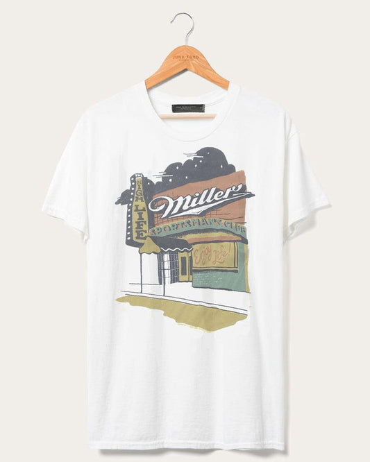 Junk Food Miller High Life Sportsman graphic t-shirt in white with vintage brand print
