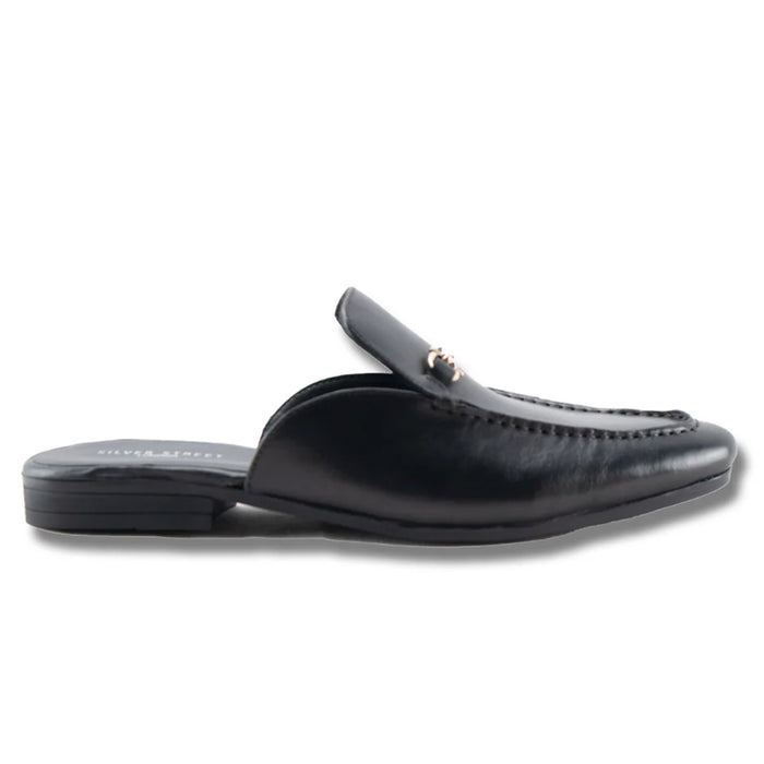 Miami Leather Slip On Loafers- Black