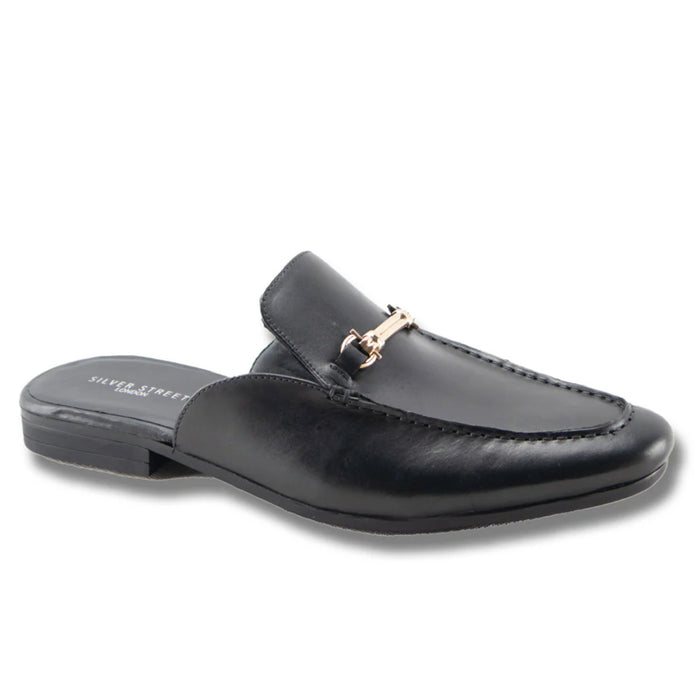 Miami Leather Slip On Loafers- Black